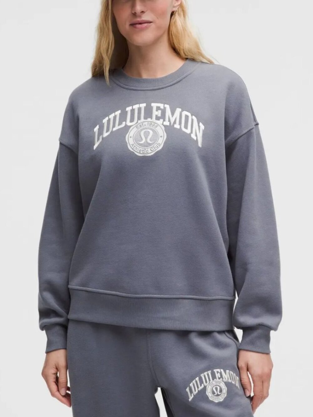 Lululemon Perfectly Oversized Graphic Crewneck Sweatshirt In Solar Grey